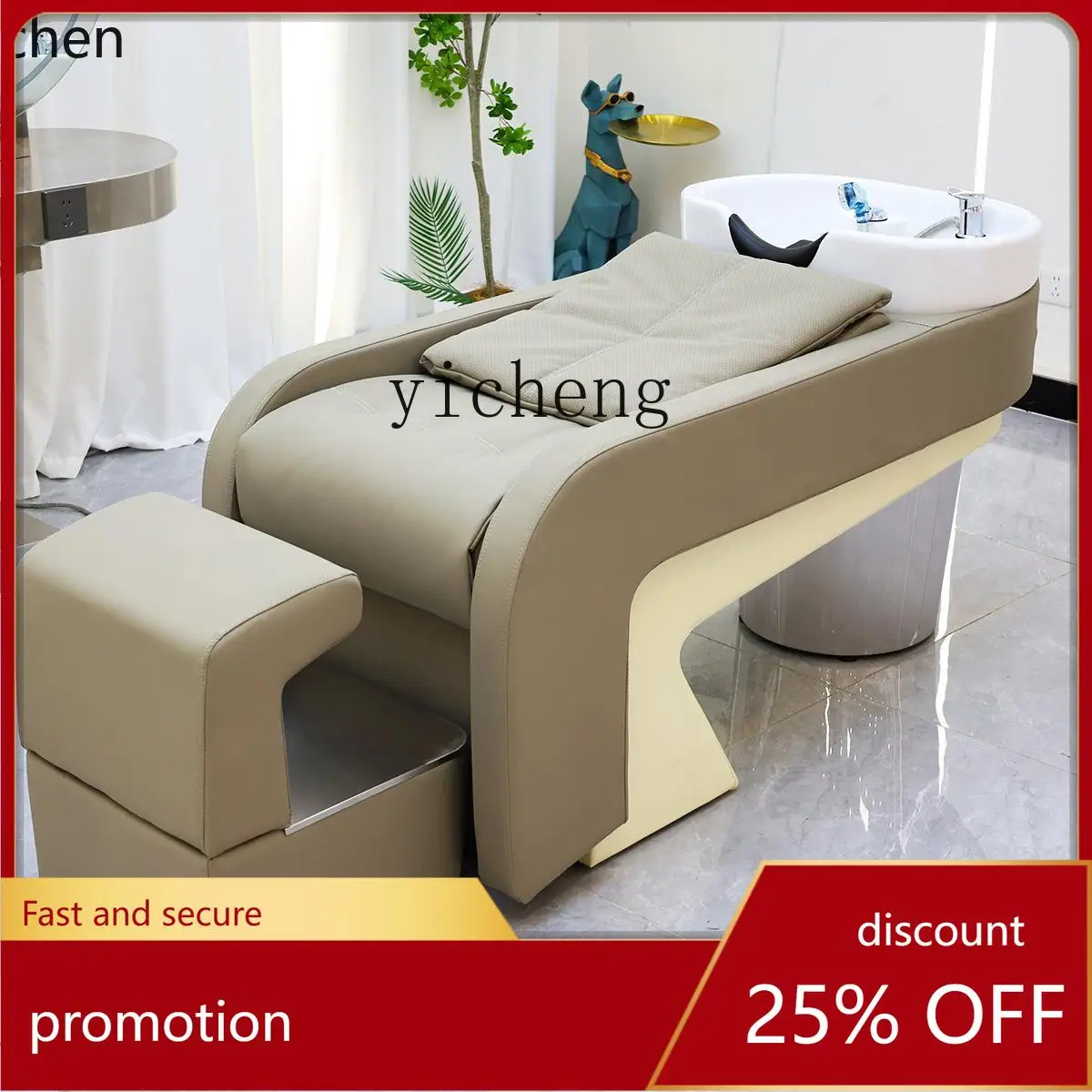 

HXL high-end barber shop shampoo bed Internet celebrity hair salon fashion simple ceramic deep basin semi-reclining