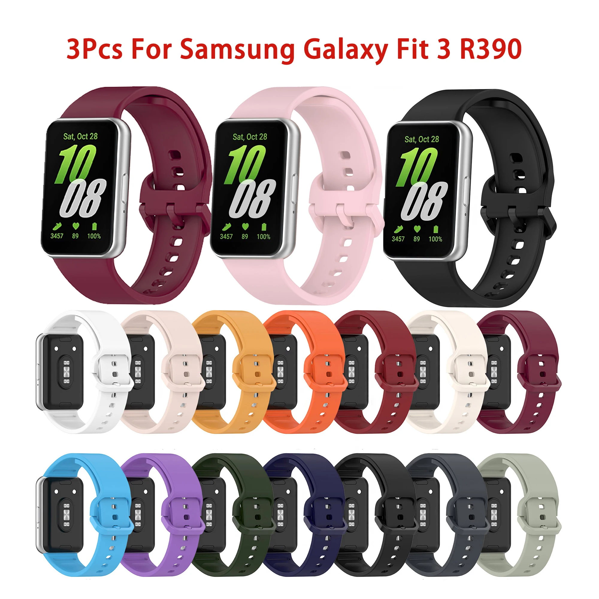 

Силиконовый ремешок для Samsung Galaxy Fit 3, сменный спортивный ремешок для часов Samsung Galaxy Fit3