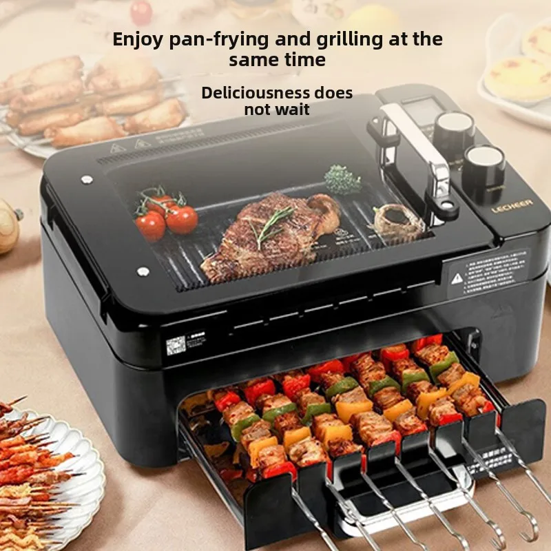 

Электрический гриль-барбекю для дома, автоматическая вращающаяся жаровня с шампурами, электрическая сковорода-гриль