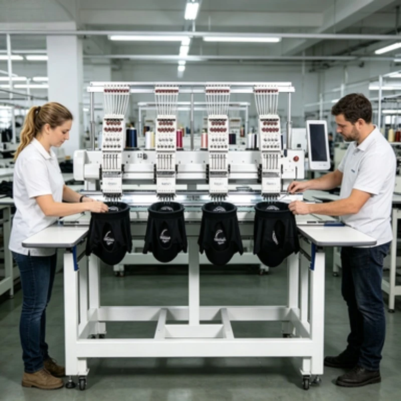 High Speed Computerized Industrial Embroidery Machine New Home Use 1-12 Head Garment Flat Embroidery with Laser Cutter