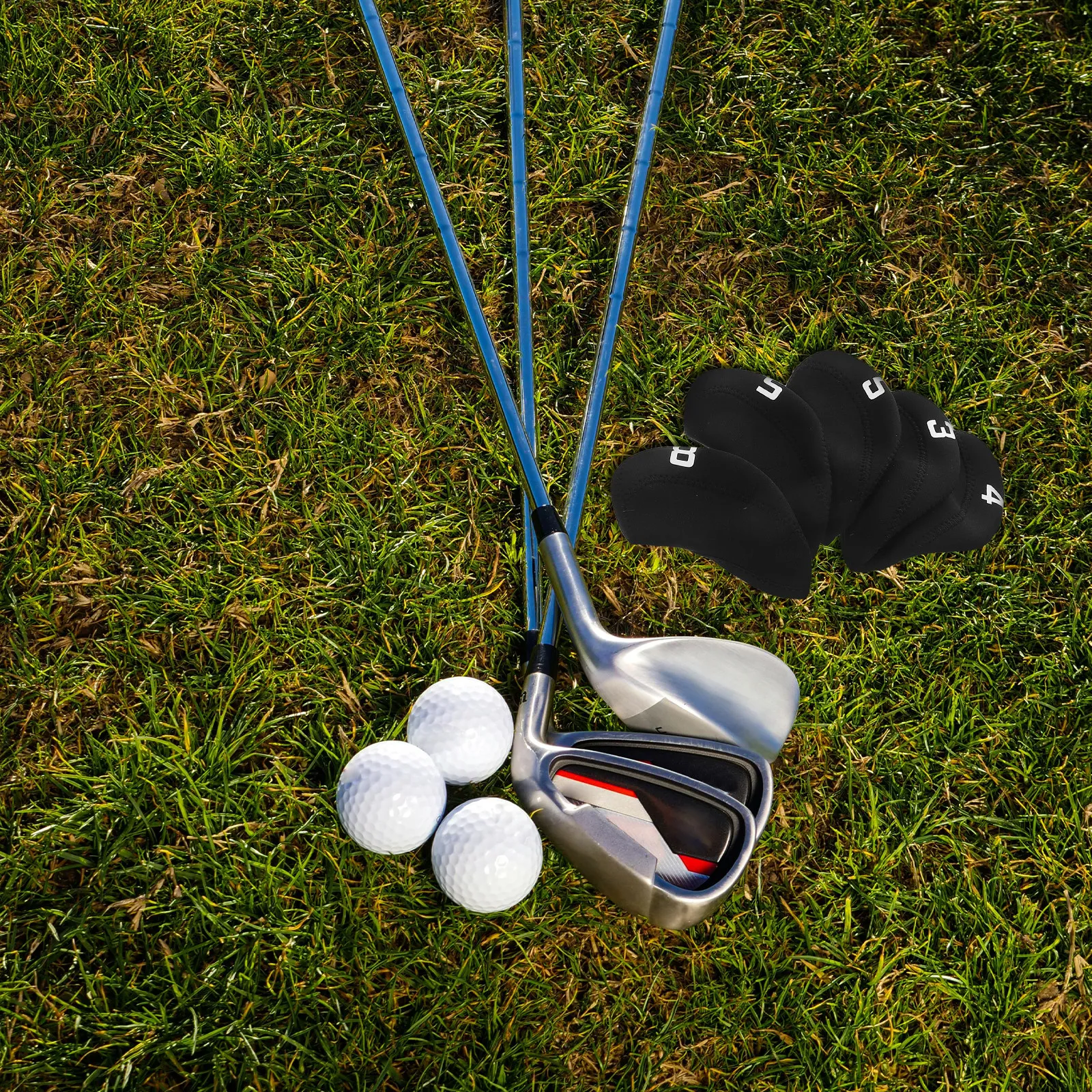 

11Pcs Golf Club Headcovers Neoprene Protection Portable Golf Putter Driver Covers Professional Club Cover Accessory