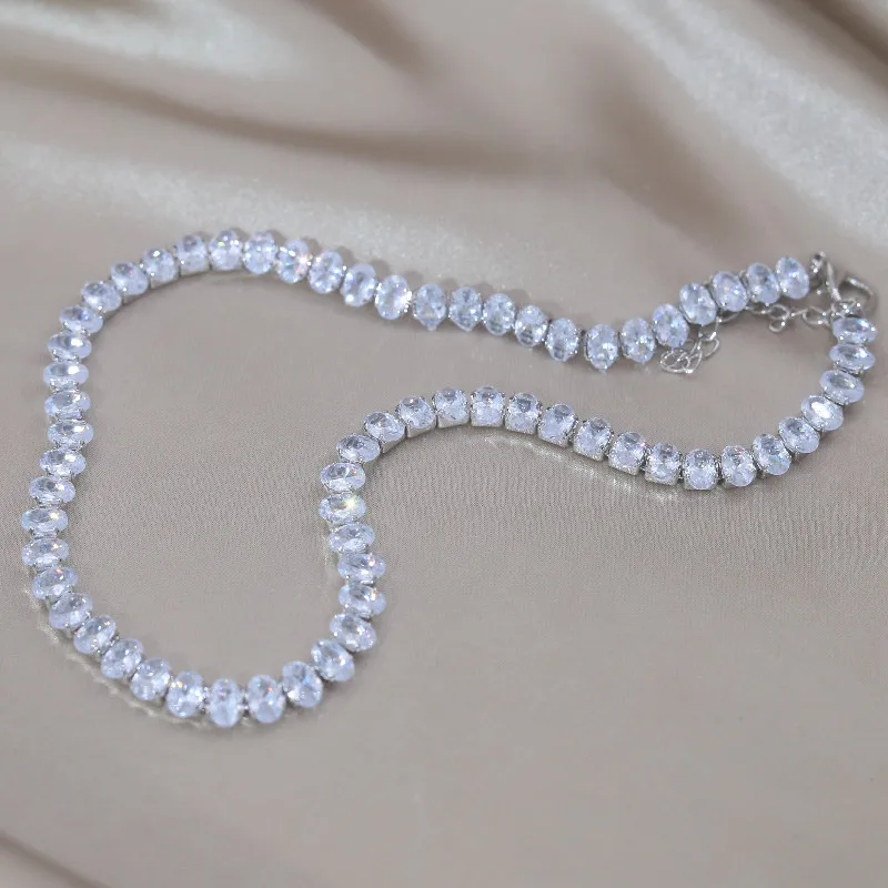ยุโรปและอเมริกาออกแบบใหม่แฟชั่นเครื่องประดับหรูหรารูปไข่ Zircon Neckchain Elegant ผู้หญิง Prom Party อุปกรณ์เสริม
