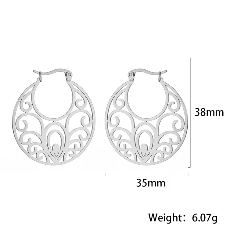 Vintage Hohl Ethnische Runde Hängende Ohrringe Für Frauen Weibliche Cane Vine Blatt Tropfen Ohr Ornamente Hochzeit Schmuck Zubehör Geschenk – Detail 9