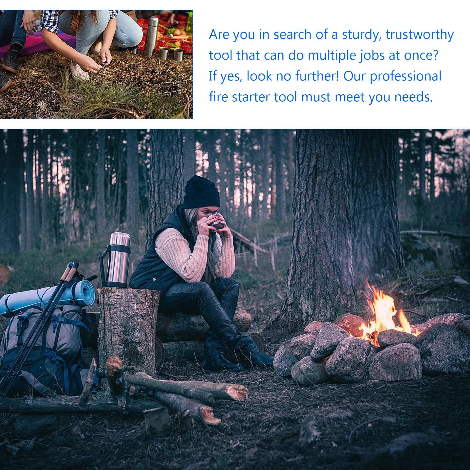 

2 Packs Jute Silk Burning Tool for Survival Camp Fire Starter Outdoor Emergency Safety Gear Major Travel Hiking Camping