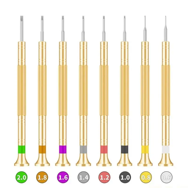 A2BE Workshop Grade High Strength Alloy Steel Screwdriver Set Copper Handle Rotating Stand For Electronics Detailed Repairs