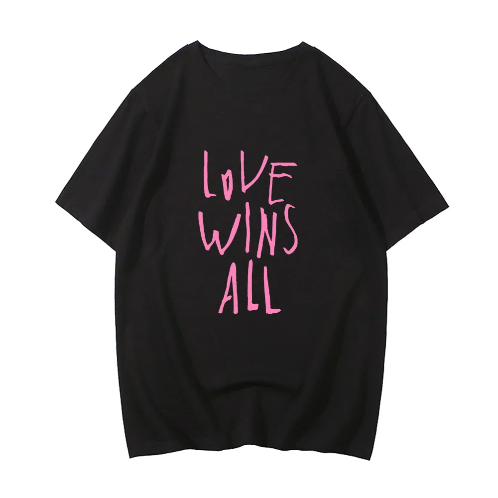 I&U Love Wins All‌  New Song T-shirt Casual Short Sleeve Mens Tee-shirt  Korean Fashion Print Tshirts for Fans Cotton  Tees