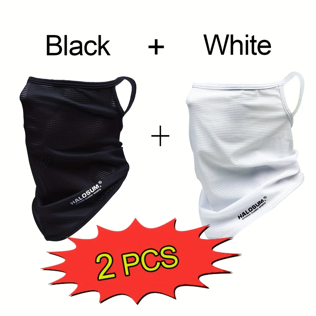 1/2Pcs Ice Silk Face Mask Breathable Cycling Visor Moister Wicking Cooling Anti-UV Fishing Hiking Running Quick Dry Face Cover