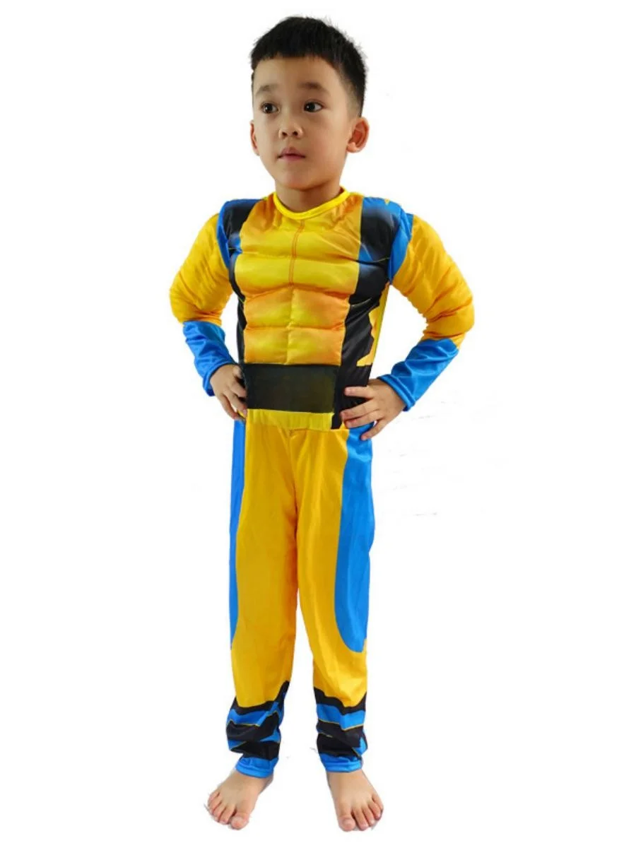 بدلة أداء جديدة للأطفال من ولفيرين مجموعة أزياء الهالوين بذلة ملابس العضلات للفتيات والنساء لربيع 2023 ليكرا