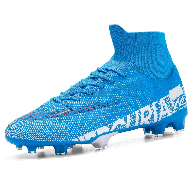 FG/TF scarpe da calcio tacchetti da calcio da uomo stivaletti da campo professionali alla caviglia antiscivolo scarpe sportive da allenamento all'aperto calcio