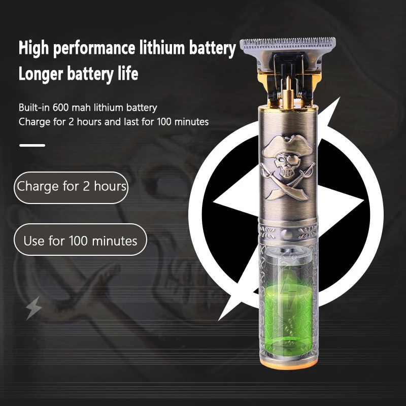 Kemei 2022 Retro Professional 0MM Electric Hair Trimmer Cordless Hair Clipper Trimmer Beard Cut Hair Men Electric Shaver KM-203