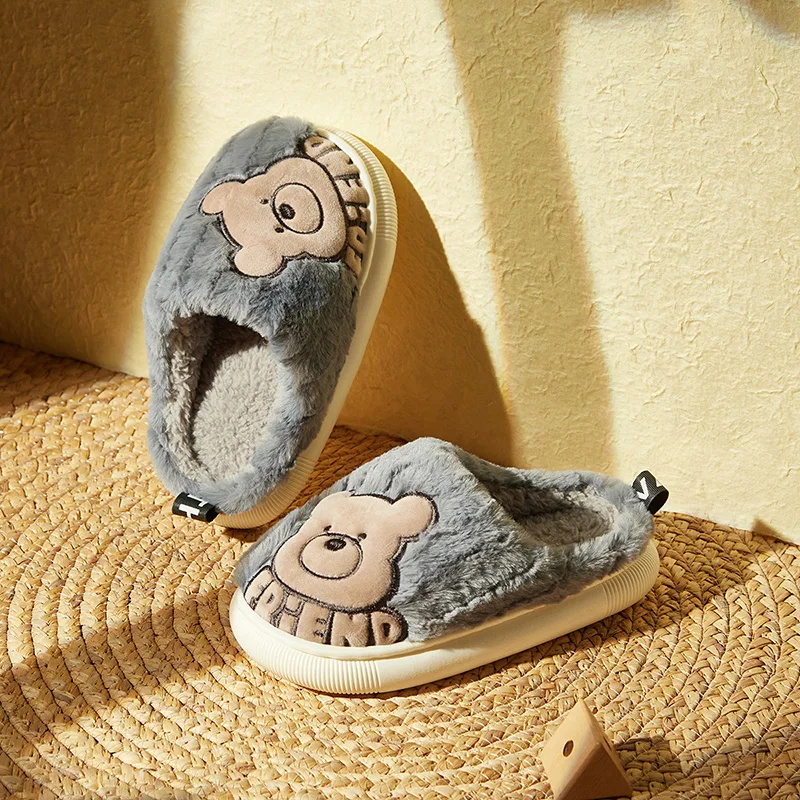 البهجة ماريو الشتاء الأطفال الكرتون النعال القطن داخلي الفتيات والفتيان النعال