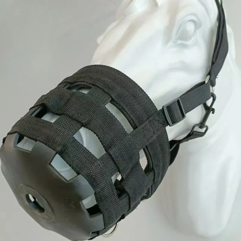 Horse Grazing Muzzle for Anti-Biting Behavior Soft PP Rubber Material Horse Mouth Cover with Strategic Holes for Pasture Use