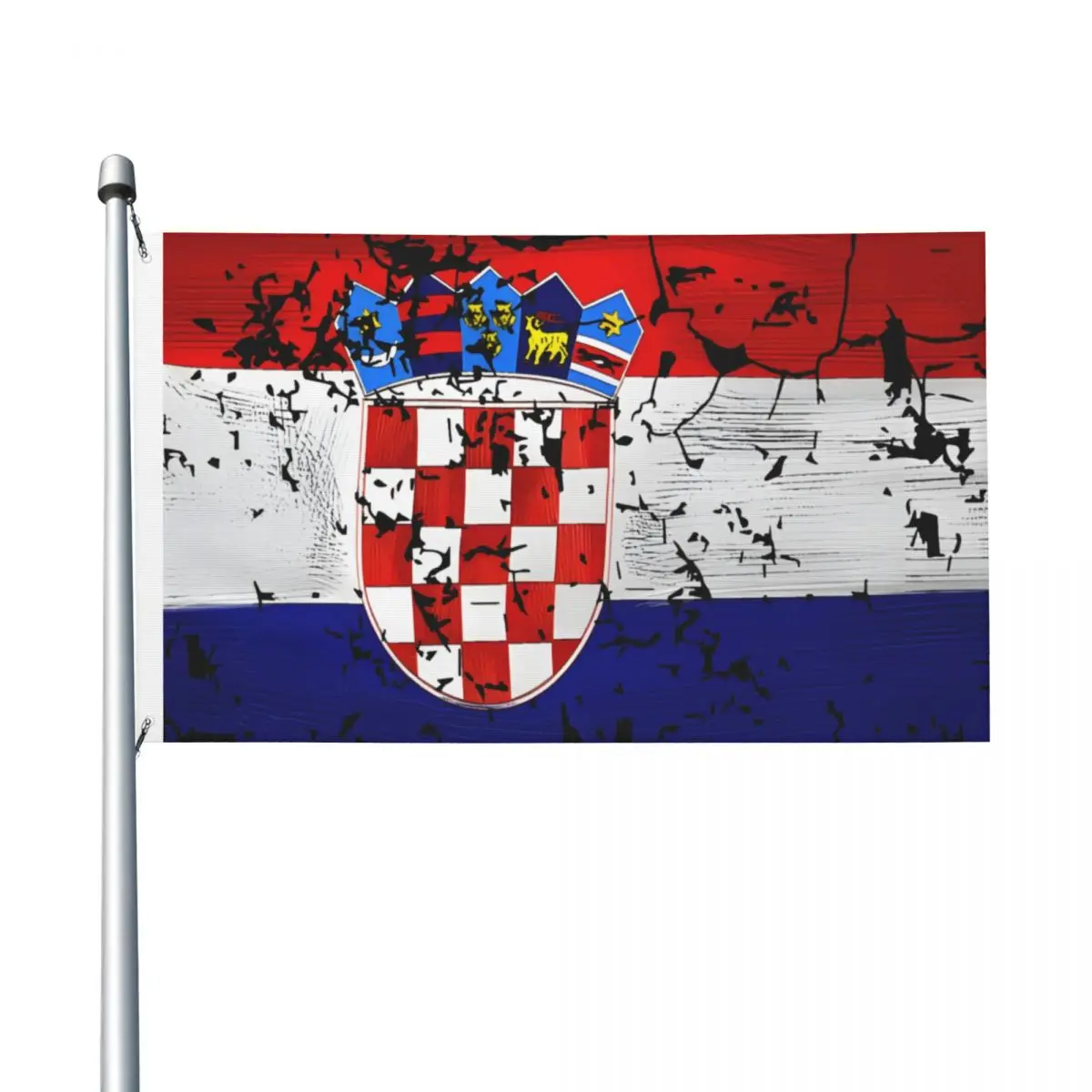 3x5 ft Croatia Distressed Grunge Style Croatian National Flag Flag Hanging Banner Quality Flags For Celebration Home Decoration