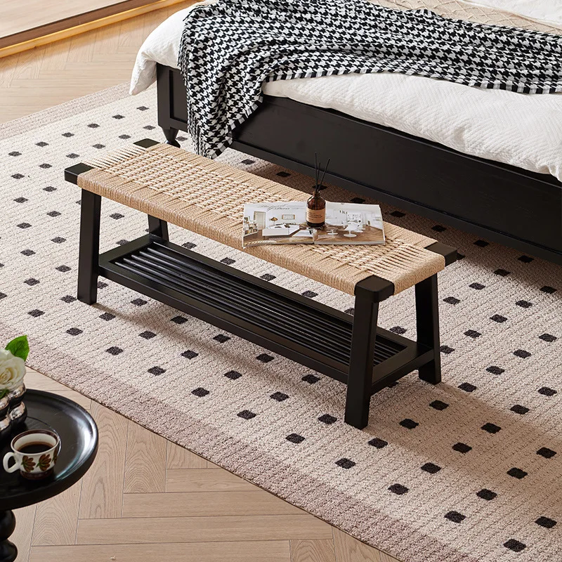 

Compact Versatile Customizable Nordic rattan wood bench