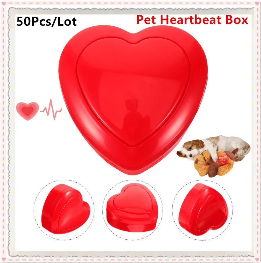 50Pcs/Lot Pet Accessories Heartbeat Dog Toy for Puppy Heartbeat Toy Dogs Pet Anxiety Relief and Calming Aid Dog Heartbeat Box