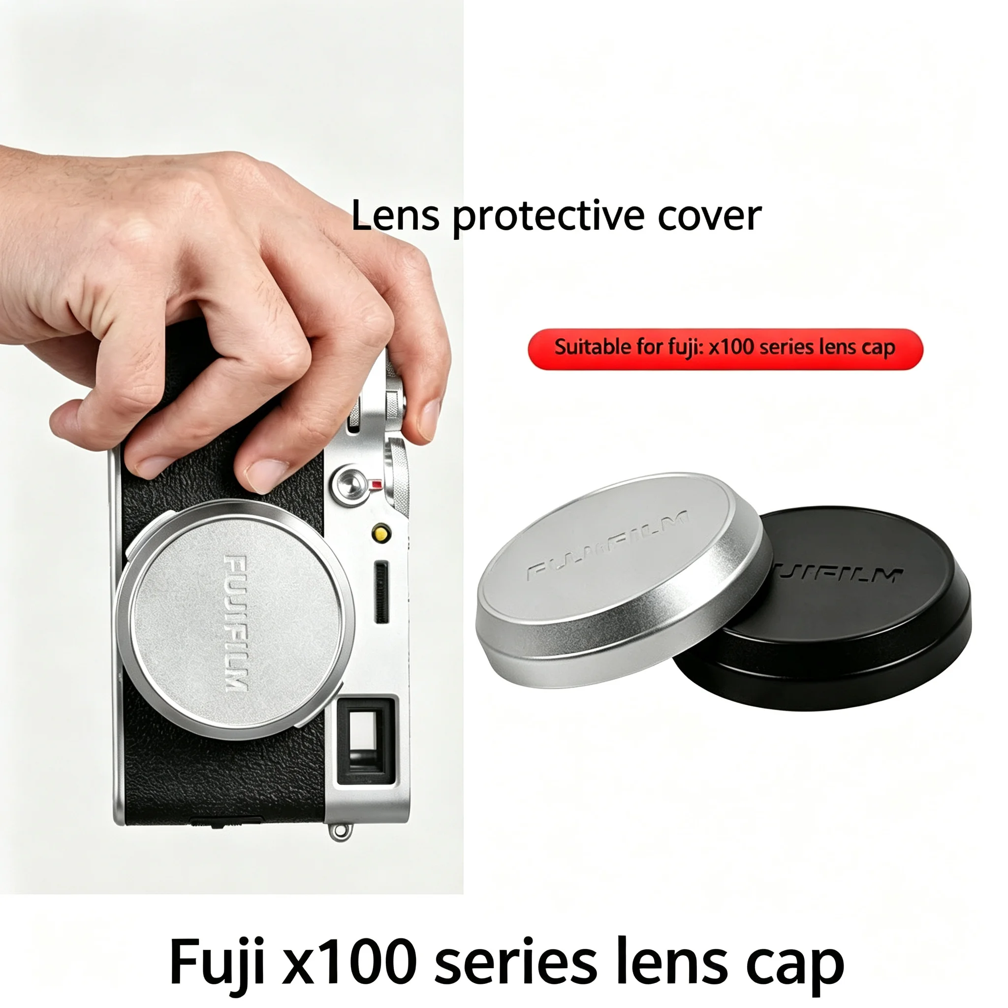 Fujifilm X100V Lens Cap | Aluminum Alloy + Fleece Lining | Fits X100F  X100T  X100S  X70 | Dust & Scratch Proof