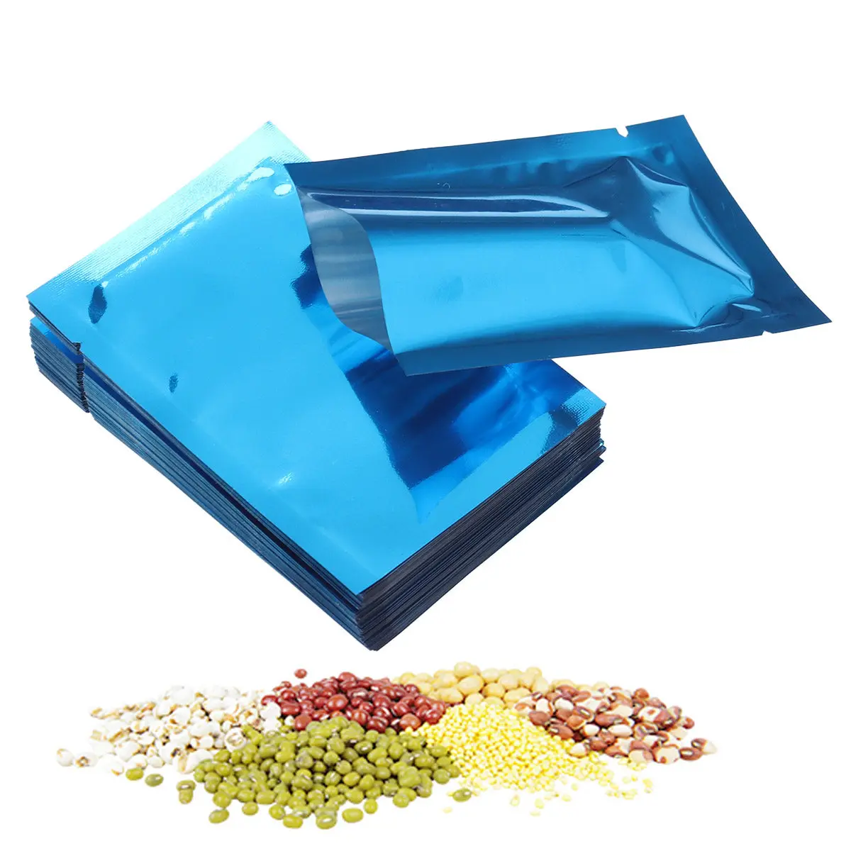 100Pcs Eco Friendly Reusable Food Storage Bags Stand Up with Clear Window Waterproof Resealable for Vacuum Sealer Long Term
