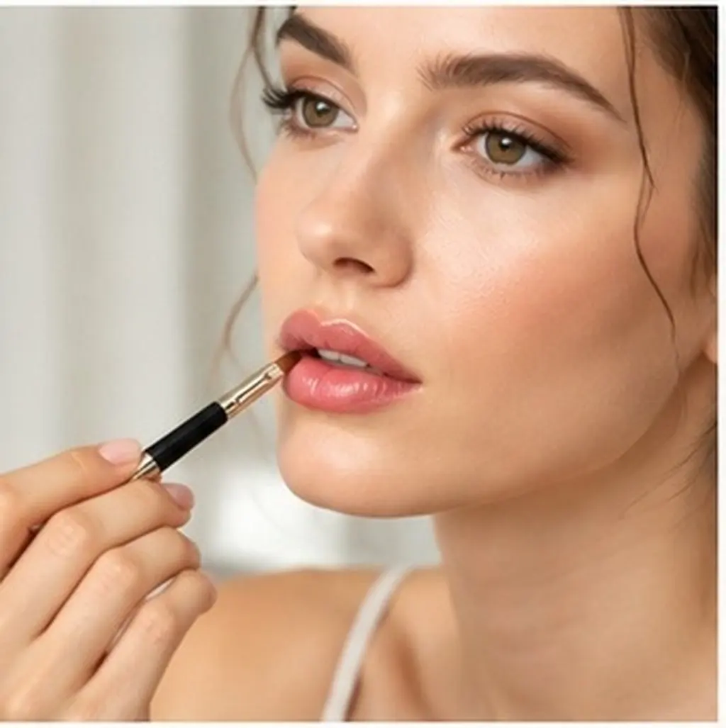 2Pcs Lip Brush Retractable Lipstick Brush Applicator Portable Makeup Tool for Lip Gloss Liner Blending Travel Daily Use