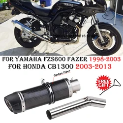 For Yamaha FZS 600 Fazer 1998 - 2003 For Honda CB1300 2003 - 2013 Motorcycle Exhaust Moto Escape Mid Link Pipe DB Killer Muffler