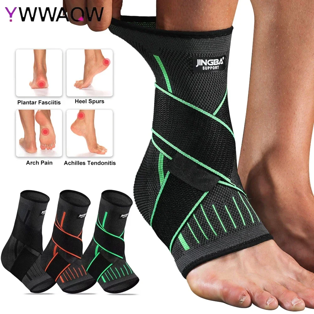 1Pcs Ankle Brace Compression Sleeve for Women & Men,Adjustable Ankle Support Strap for Sprained,Plantar Fasciitis,Running