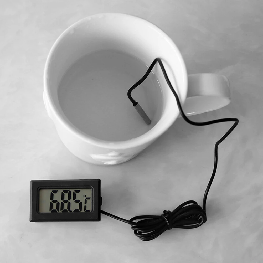 

High Quality New Thermometer Remote Sensor Water Mini Office Outdoor Refrigerator Temperature Thermometer Black Car
