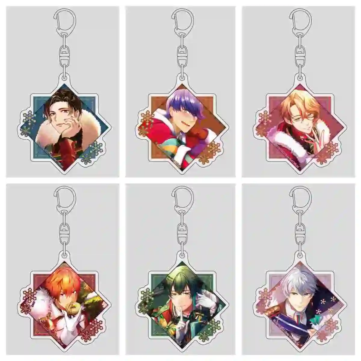 Anime game 2-Obey Me! Keychain Mrmon Leviathan Asmodeus Figures Pajamas Collection Acrylic Keyring Fashion Jewelry Accessories