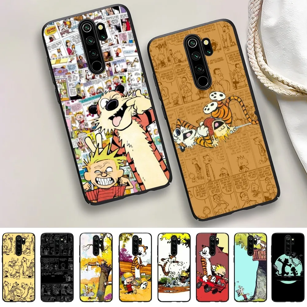 C-Calvin and H-Hobbes Mousepad For Redmi 5 6 7 8 9 10 plus pro 6 7 8 9 A GO K20 K30 K40 pro plus F3 Fundas