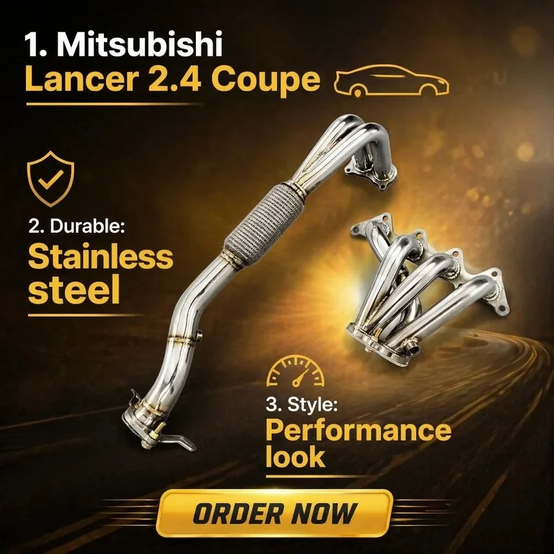 OEM Exhaust Manifold Headers for Mitsubishi Lancer 2.4 Coupe 2008-2015 High-performance Stainless Downpipe Exhaust Pipe Upgrade