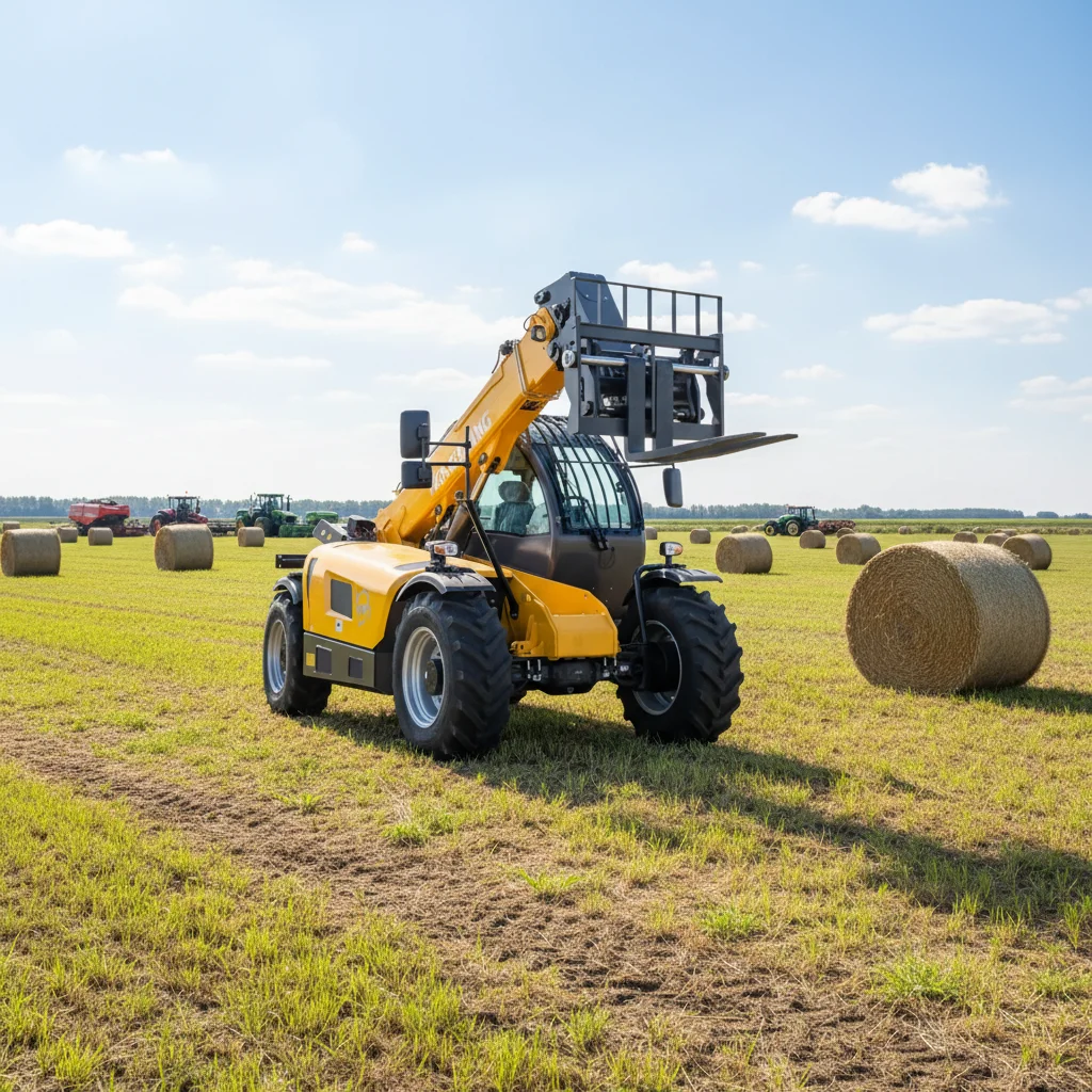 Agricultural 1.5 Ton Mini Telescopic Handler 4x4 Compact Telehandler Forklift with Bale Clamp Attachment CE EPA Certified