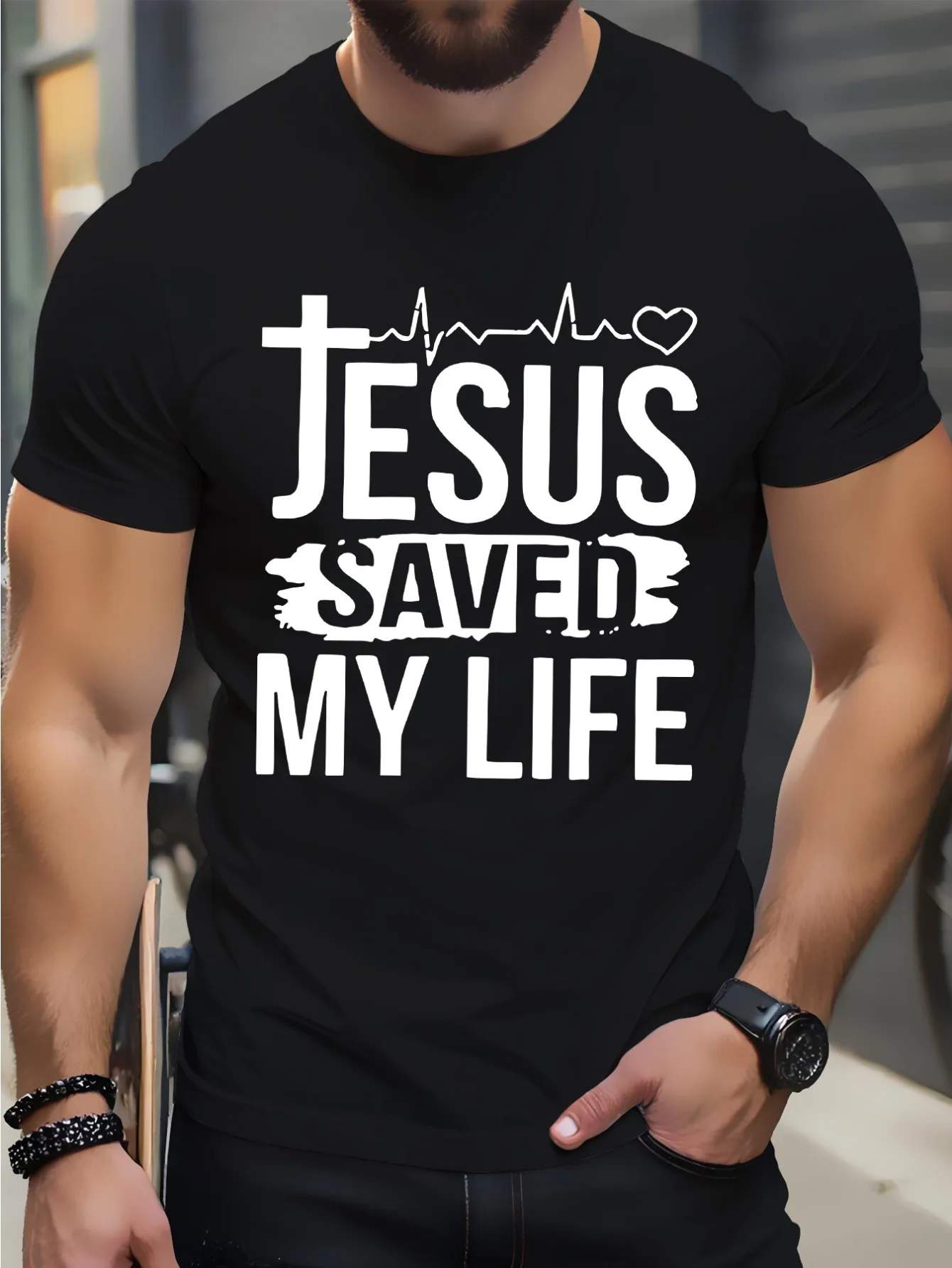 

Men's Christian Halloween T-Shirt - "The Only I Know Is The Holy" Orange Lettering Tee