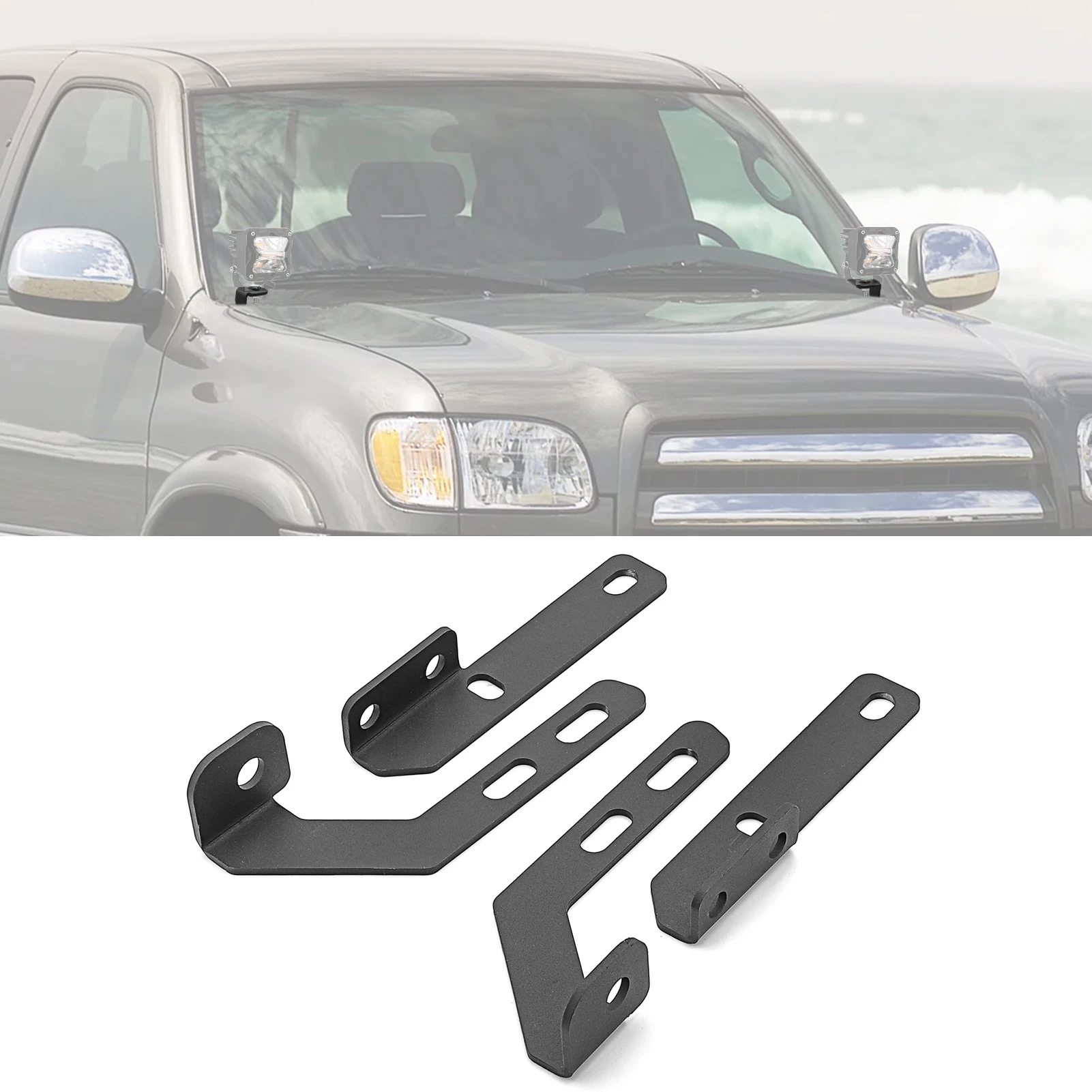 

For Toyota Tundra 2000-2006 Black Hood Ditch Light Mount Bracket Fit LED Pod / Small Light Bar Heavy-duty Steel Car Accessories