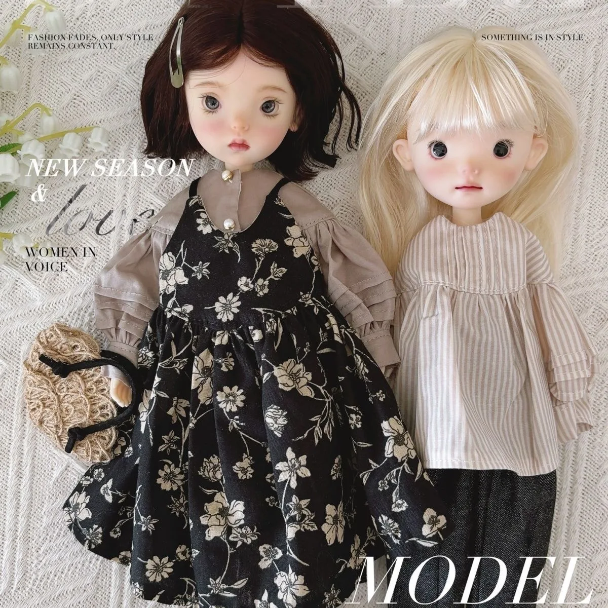 BJD doll clothes suitable for 1/6 ob22 ob24 size Cute suspender skirt clothing set doll accessories (4 points)