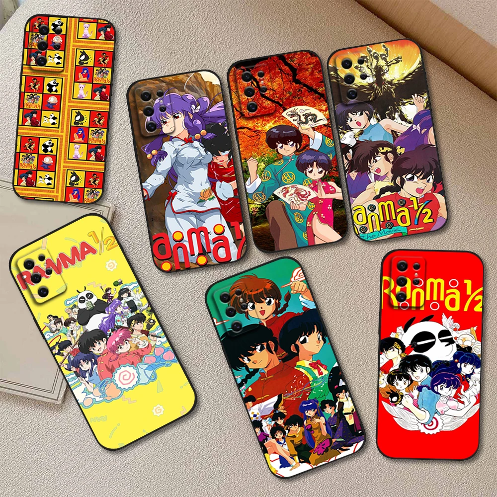 Cartoon R-Ranma 1 2 Phone Case For Samsung S22 S23 A73 A72 A71 A54 A53 E ULTRA Black Soft Shell