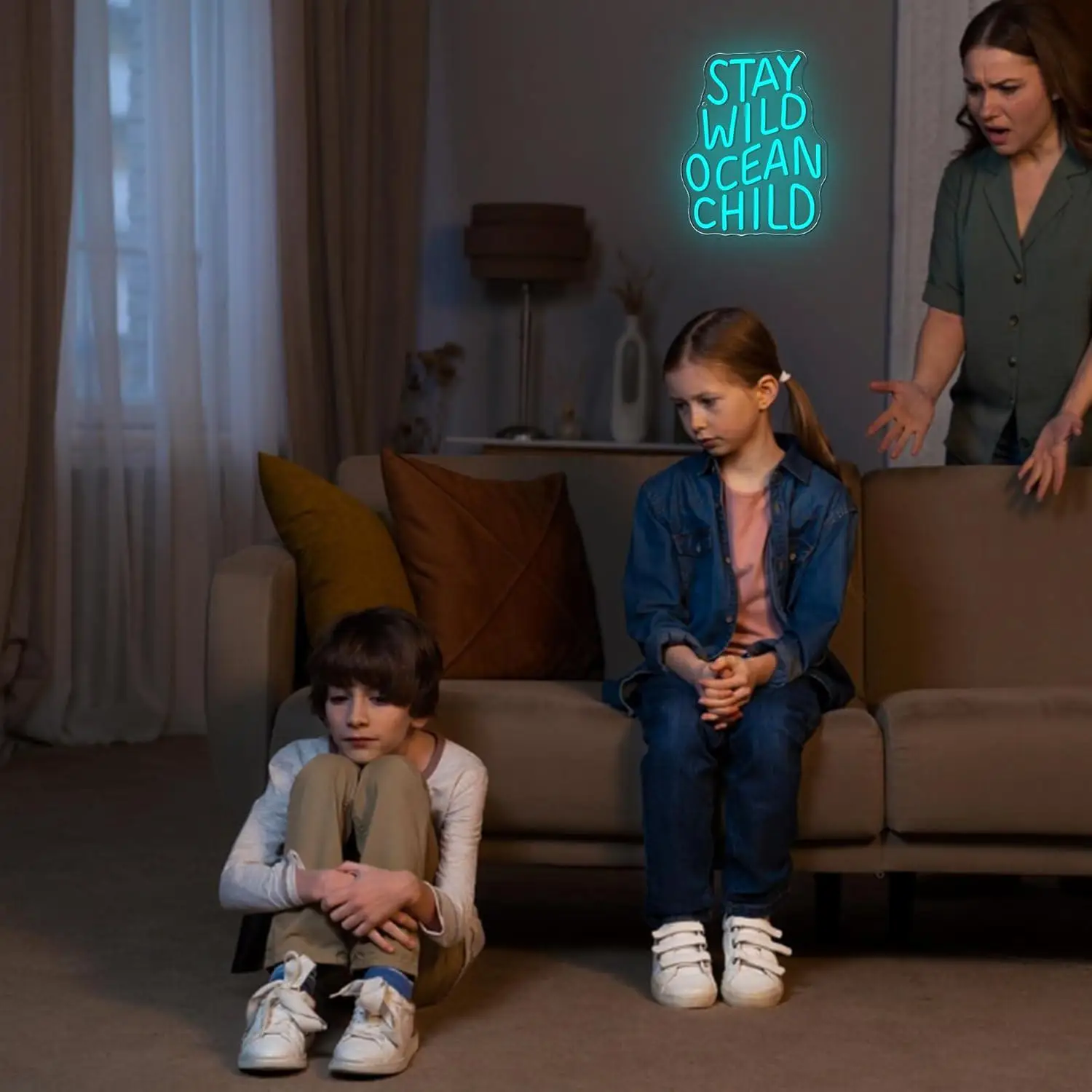 Stay Wild Ocean Child Neon Sign USB Dimmable LED Light for Kids Bedroom Baby Playroom Nursery Surf Themed Wall Art Decor Gifts view 4