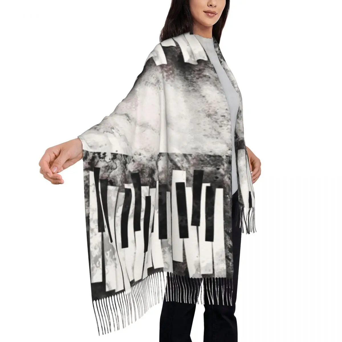 Music Note Piano Women's Soft Scarf Warm Soft Scarf Winter Halloween Shawl