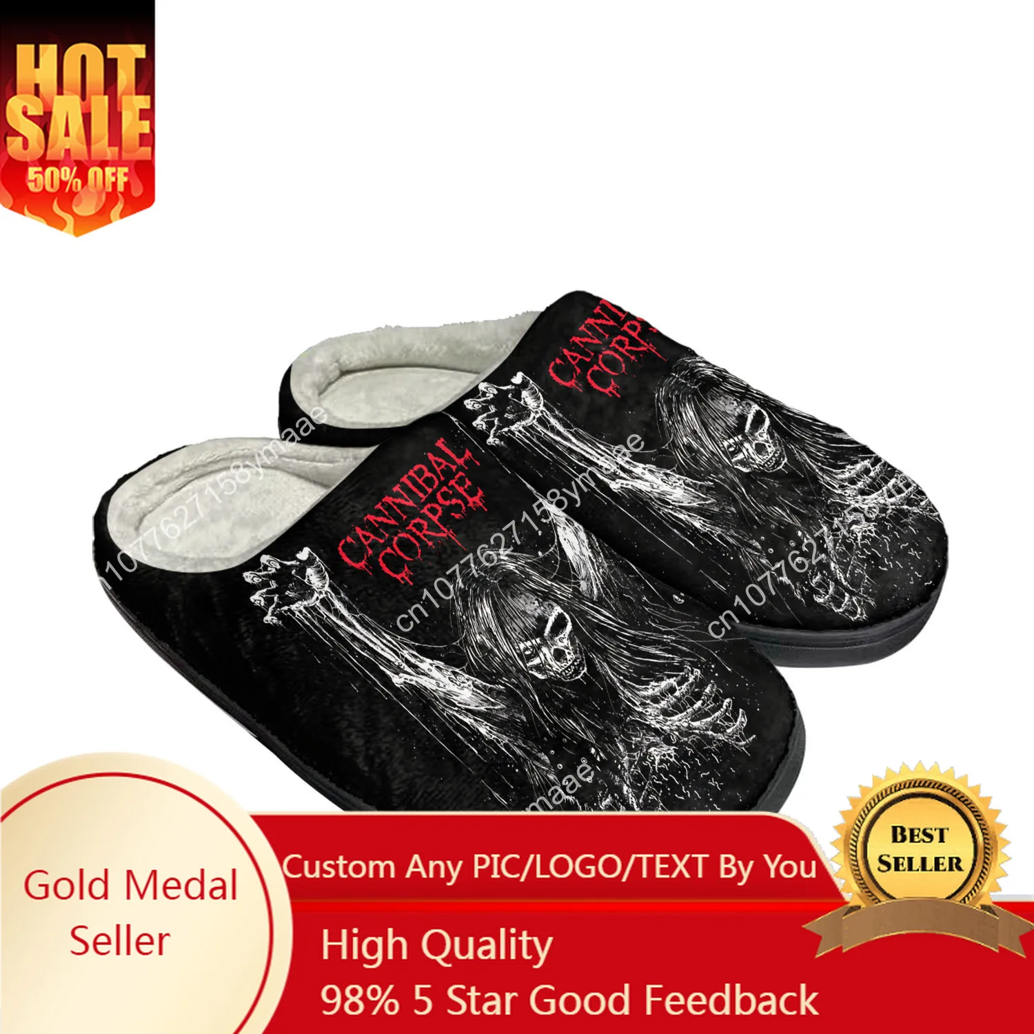 

Cannibal Corpse Home Cotton Slippers Mens Womens Plush Bedroom Casual Keep Warm Shoes Thermal Indoor Slipper Customized Shoe