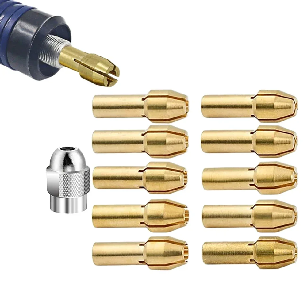 Mandrino a pinza in ottone da 10 pezzi 0.5/0.8/1.0/1.2/1.5/1.8/2.0/2.4/3.0/3.2mm mandrino a pinza in ottone per utensili rotanti M8x0.75mm accessori per dadi