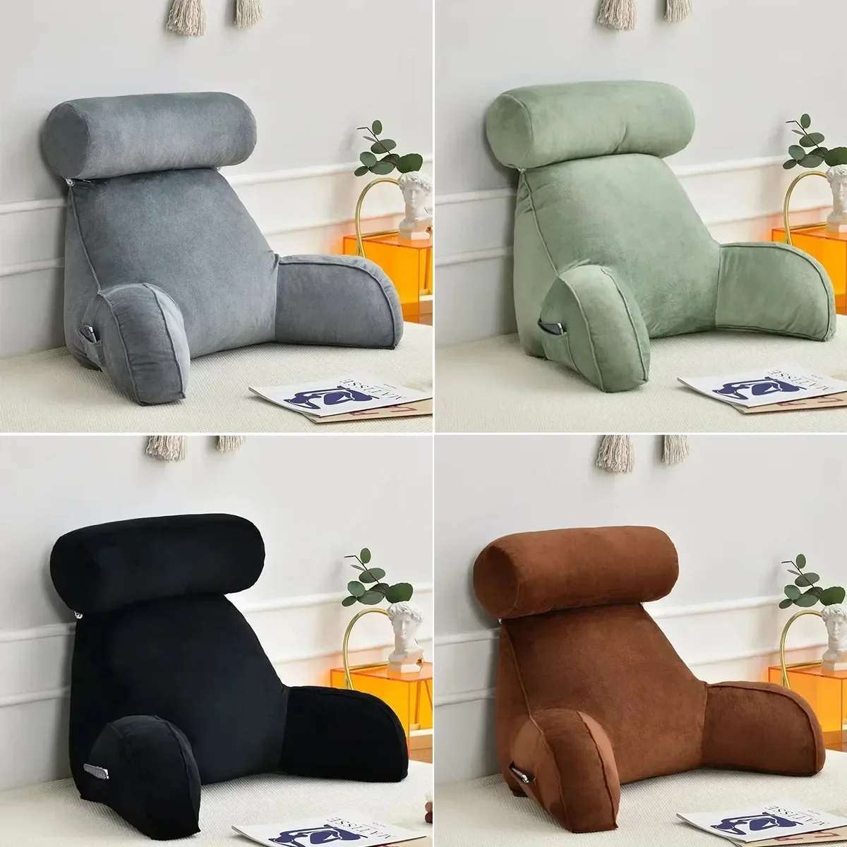 

Ultra Soft Memory Foam Reading Pillow Office Sofa Bedside Back Cushion Bed Lumbar Support Cushions Backrest Backs Rest 삼각쿠션