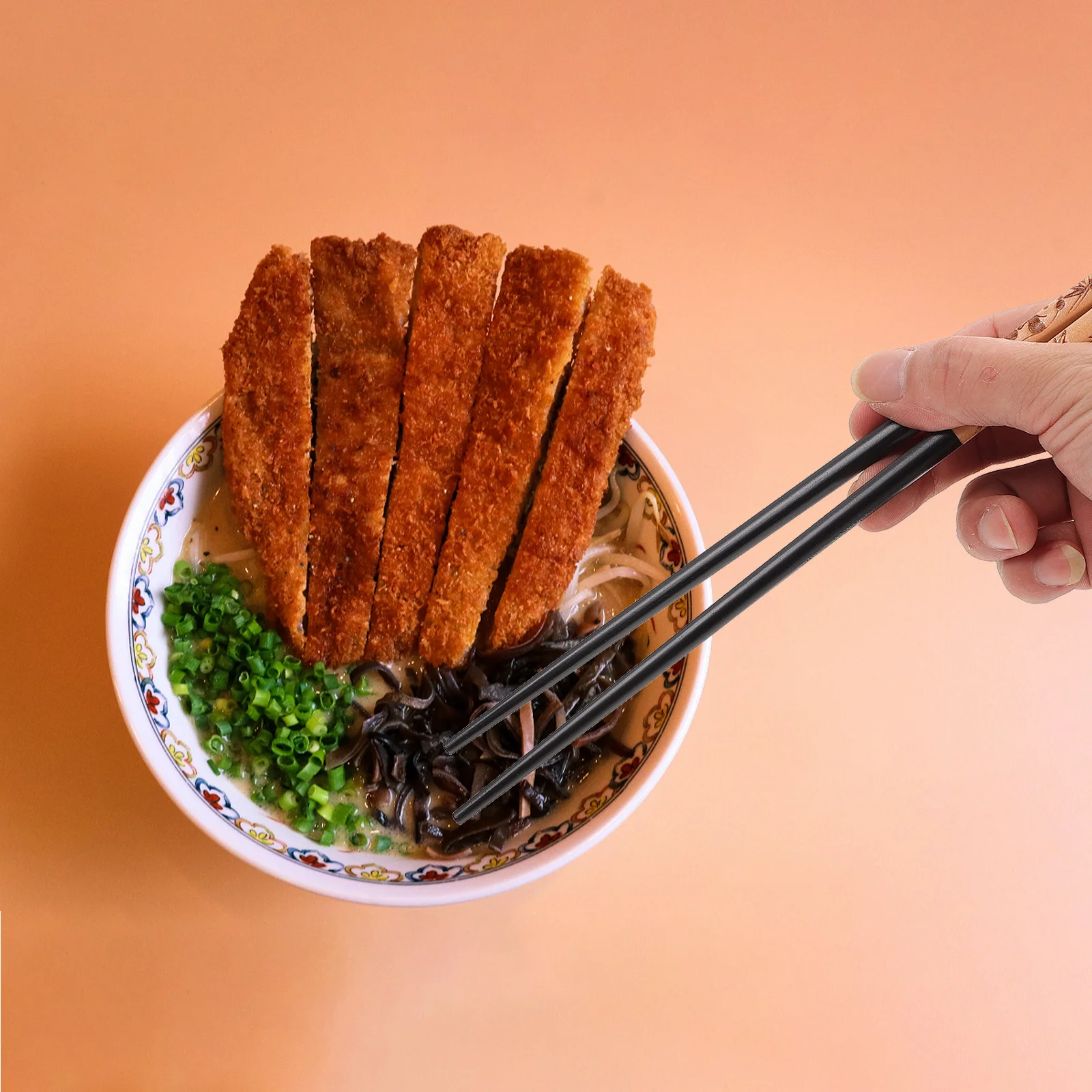 

2pcs Panda Wooden Chopsticks Ceramic Chopstick Rest Set Smooth Non-Slip Reusable Eating Utensils For Home Hot Pot Tableware