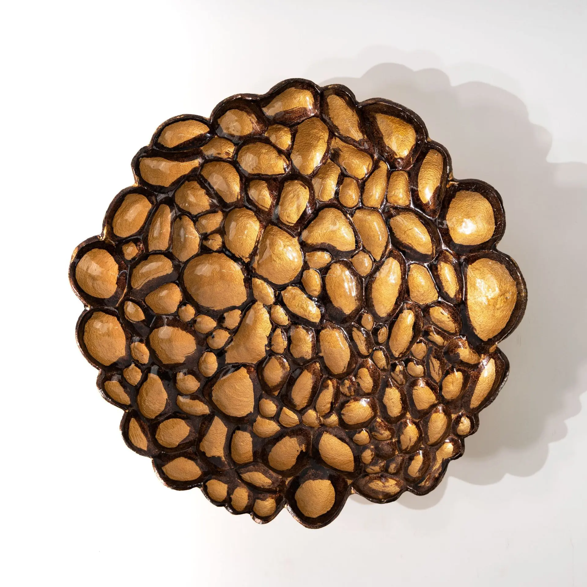 Modern medieval golden leaf vein fruit plate storage creative ornament desktop dining table living room home decoration