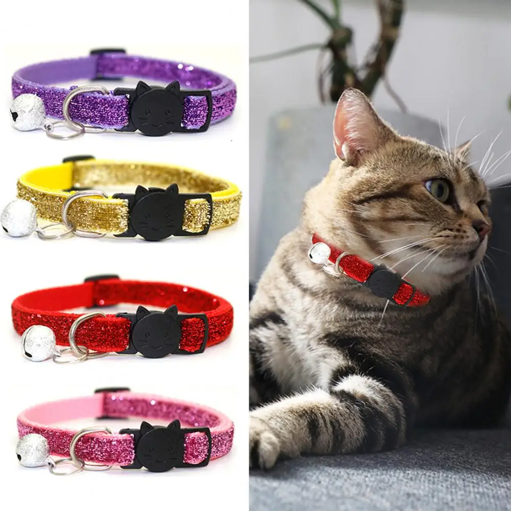 Fashionable Bling Pet Collar Smell-less No Deformation Metal Dog Kitten Adjustable Glitter Puppy Collar