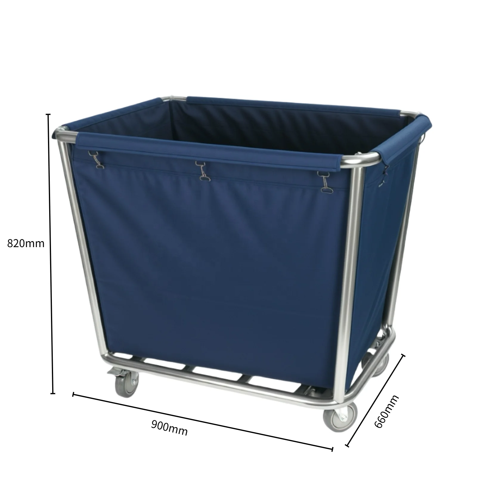 Modern Stainless Steel Hotel Trolley 4 Swivel Casters Silent Spinner Wheels Customized Logo Available