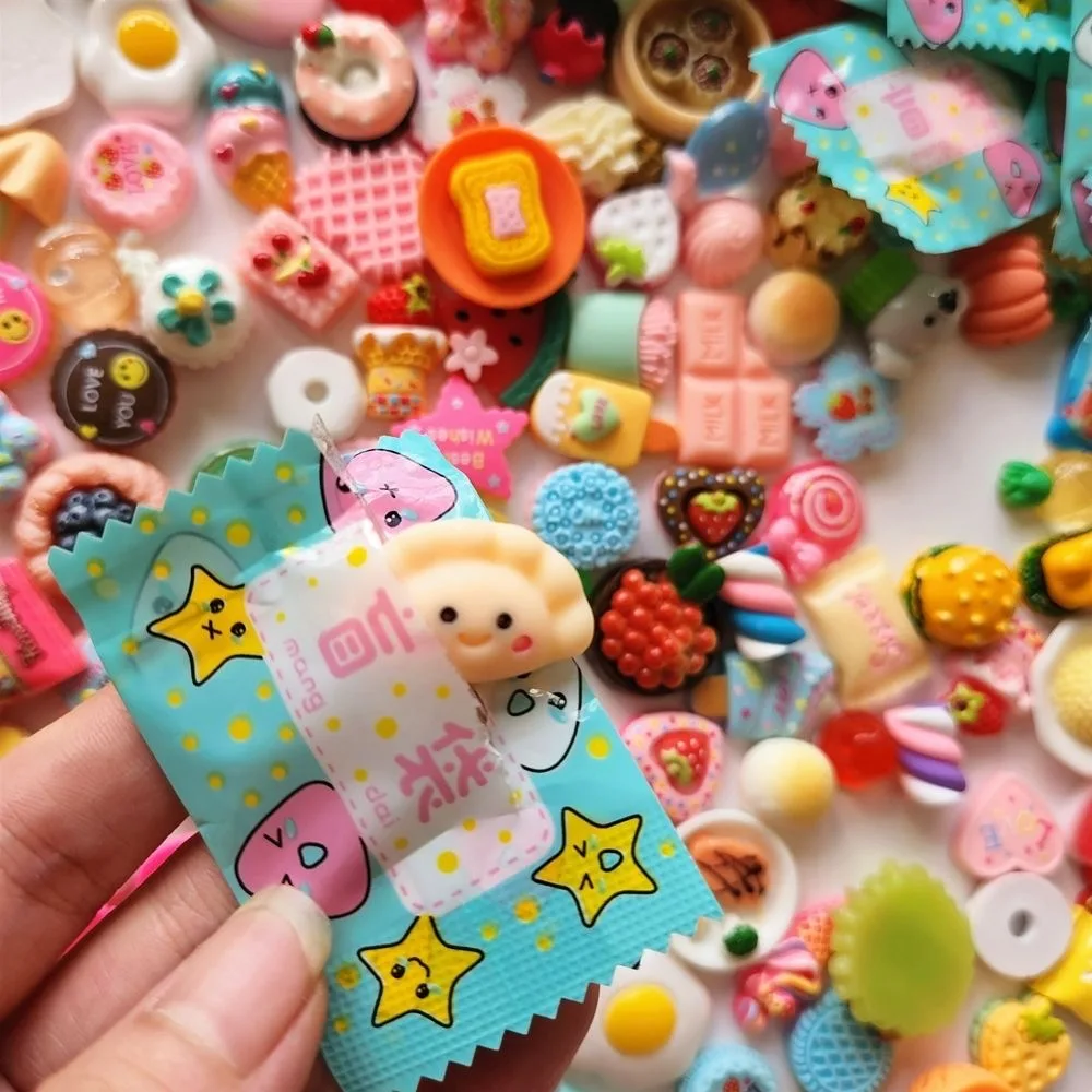 10/100pcs Mini Snack Blind Bag Supermarket Snack Small Ornament Kitchen Simulation Miniature Blind Box Model Decoration Toy