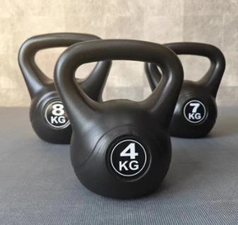 Wholesale Home Gym Black 2 4 6 8 10 12 KG Fixed kettle-bell lady\'s small dumbbells Cement Plastic kettlebell