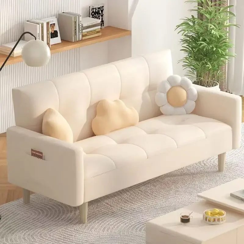 Sofa small apartment cream wind living room clothing store sitting area beauty salon sofa
