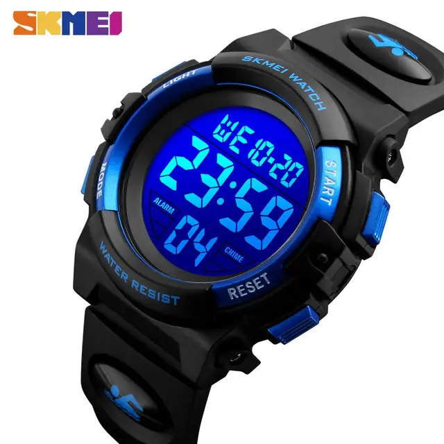 SKMEI dzieci LED elektroniczny zegarek cyfrowy chronograf zegar zegarki sportowe 5Bar wodoodporne dziecięce zegarki na rękę dla chłopców dziewcząt