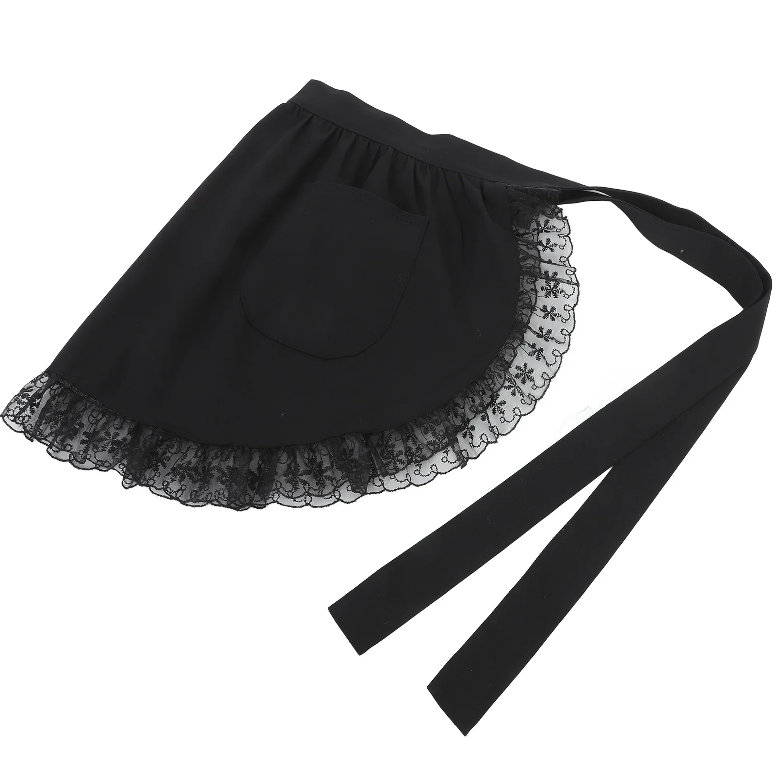 

Retro Lace Half Apron Maid Cosplay Waist Apron with Pockets Short Aprons for Women Kitchen Cooking Women's Aprons