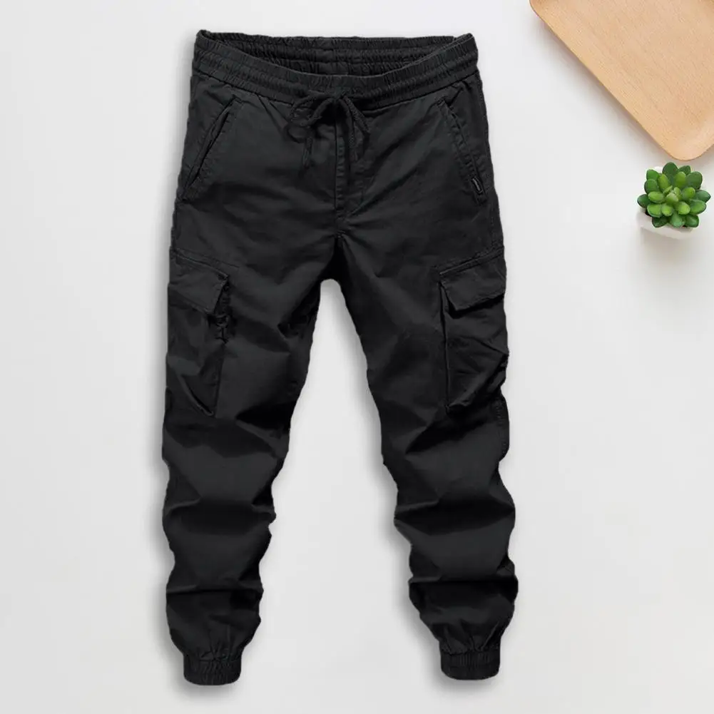 Pantalones Cargo duraderos para hombre, pantalones Cargo con cordón de cintura elástica, múltiples bolsillos, deportes al aire libre, ropa de calle, primavera y otoño