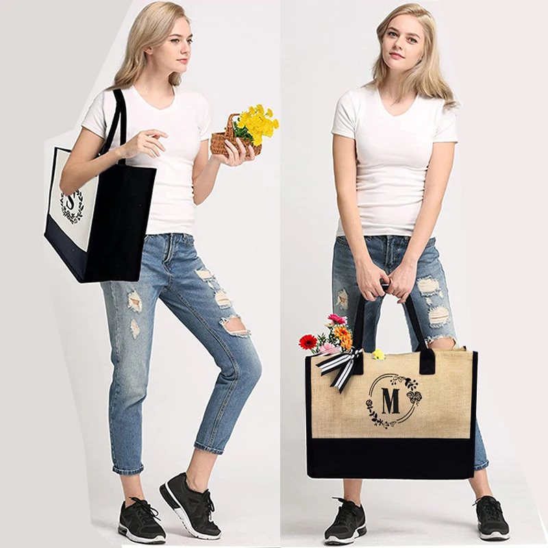 Large Capacity Canvas Handbag for Women, Shoulder Tote Bag, Casual Shopping Bag, Gift Bags
