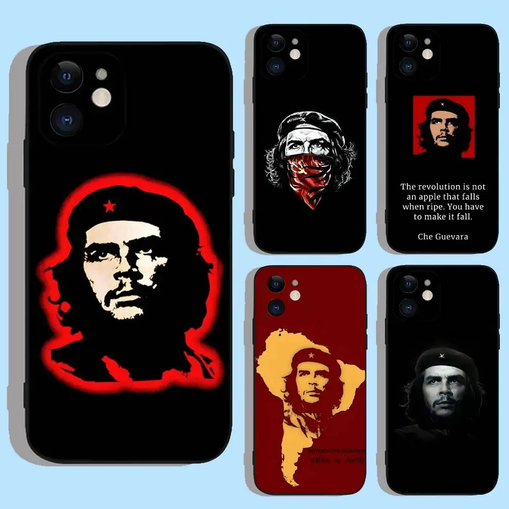 

Che Guevara Phone Case For iPhone 16e,16,15,14,13,12,11,XS,XR,X,8,7,Pro,Max,Plus,mini Silicone Black Cover